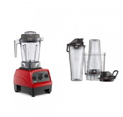 Vitamix E310 익스플로리안 블렌더, 전문가 등급, 48온스 컨테이너, 빨간색 및 개인용 컵 어댑터 - 61724
