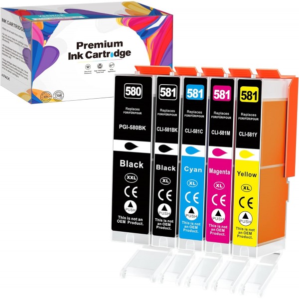 CLI-581(C/M/Y/BK) PGI-580 PGBK 잉크 카트리지 멀티팩, KEENKLE 호환 Canon 580XXL 581XXL XXL for PIXMA TS705 TS8250 TS8150 TS8350 TS6350 TR8500 TS TS6255