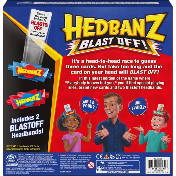 가족 및 6세 이상 어린이를 위한 Hedbanz Blastoff 게임 Hedbanz 그림 추측 게임 새 모델