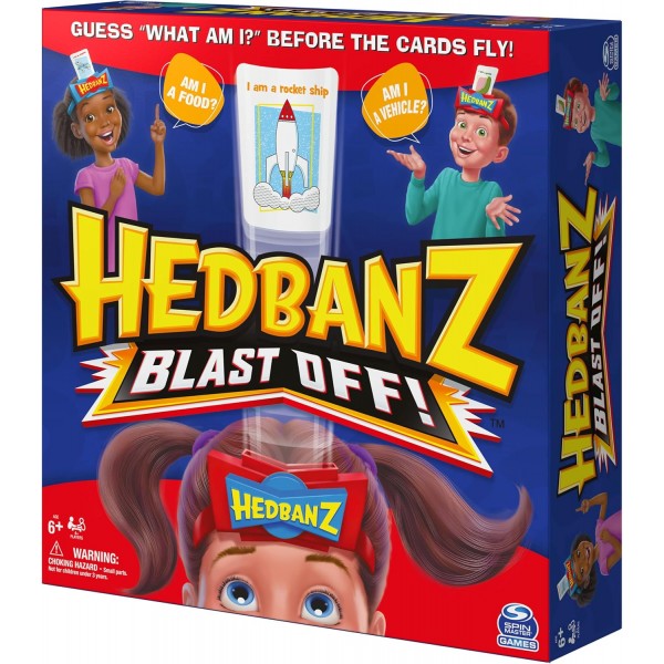 가족 및 6세 이상 어린이를 위한 Hedbanz Blastoff 게임 Hedbanz 그림 추측 게임 새 모델