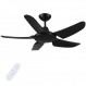 42인치 검정색 천장 선풍기 조명 없음.6단 원격 제어.조용한 가역 DC 모터.5블레이드 실내 또는 지붕이 있는 실외 사용을 위한 현대식 천장 선풍기.