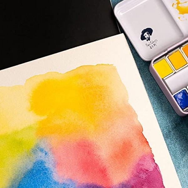 Paul Rubens 전문 수채화 물감 세트 아티스트 등급, 예술가, 초보자, 애호가, 학생을 위한 휴대용 금속 상자가 포함된 24가지 생생한 색상