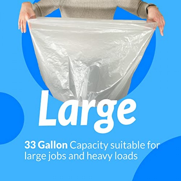 렐리. SuperValue 33갤런 쓰레기 봉투 | 125개 | 미국산 | 헤비 듀티 | 다용도 쓰레기 봉투 지우기