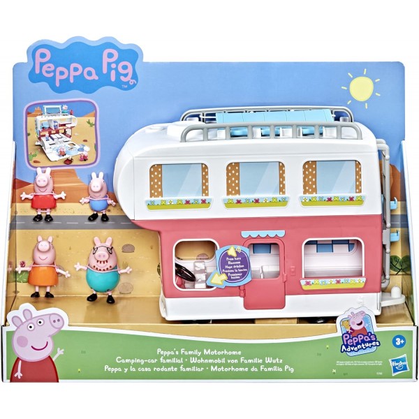 Peppa Pig Adventures, Family Motorhome Preschool Toy, Vehicle to RV Playset, 소리와 음악 재생, 3세 이상, 5.313 x 18.25 x 15인치