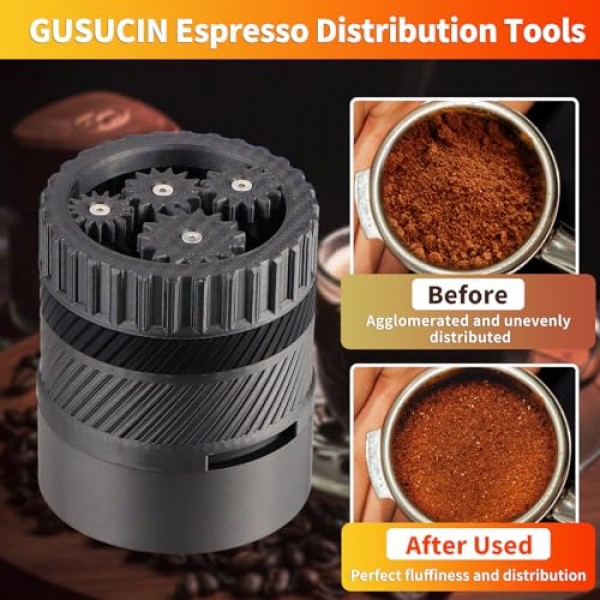 Spirographic Espresso WDT 도구, Breville 58MM Portafilter 바구니, 기어드 회전 에스프레소 바늘 교반기, 에스프레소 기계 액세서리 도구와 호환되는 에스프레소 배포 도구