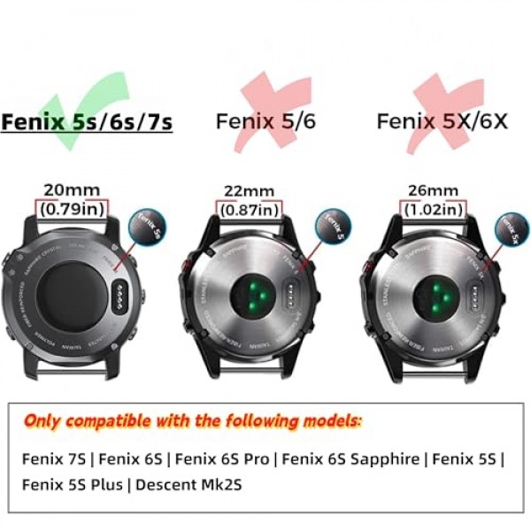 Garmin Fenix ​​7S/6S/5S용 프리미엄 20mm 나일론 시계 밴드 - 활동적인 라이프스타일을 위한 퀵핏 알파인 루프