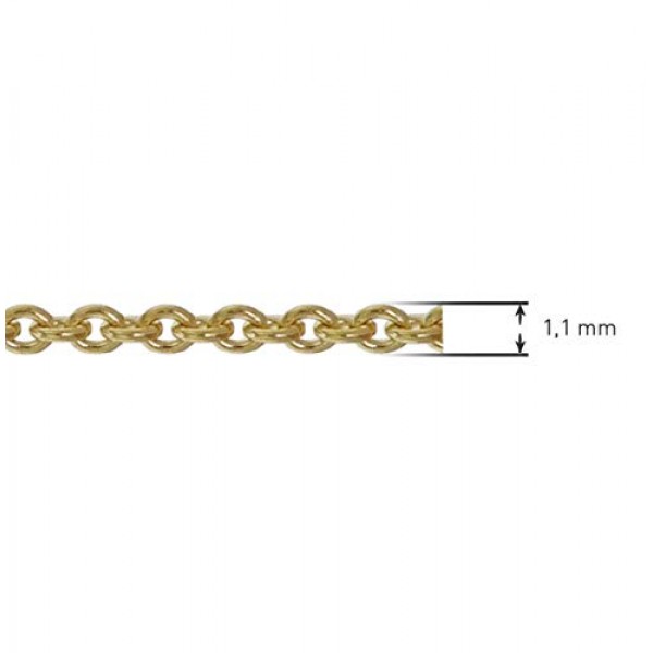 trendor 39732 333 / 8 캐럿 라운드 앵커 체인 1.1mm 아름다운 선물 아이디어, 진짜 금으로 만든 목걸이, 남성과 여성을 위한 보석