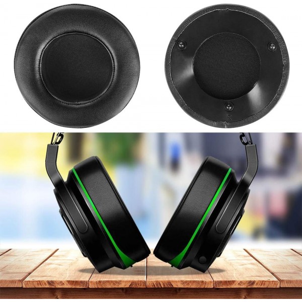Razer Thresher Ultimate Dolby 7.1 서라운드 사운드 게임용 헤드셋 교체용 이어 패드/이어 패드/이어 컵, 헤드셋 이어 커버 수리 부품(검은색)용 Geekria QuickFit 단백질 가죽 이어 