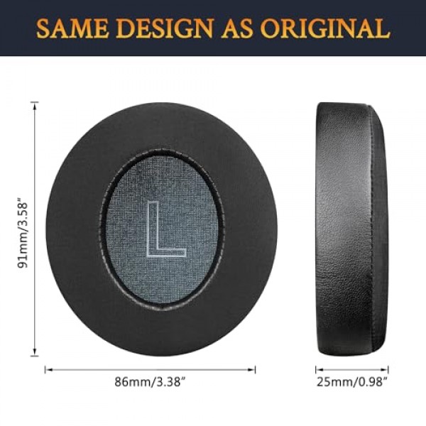 Anker Soundcore Life Q30/Q35 헤드폰용 SOULWIT 냉각 젤 이어패드 교체, 아이스 실크 패브릭이 포함된 이어 패드 쿠션, 고밀도 소음 차단 폼 - 블랙