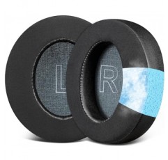 Anker Soundcore Life Q30/Q35 헤드폰용 SOULWIT 냉각 젤 이어패드 교체, 아이스 실크 패브릭이 포함된 이어 패드 쿠션, 고밀도 소음 차단 폼 - 블랙