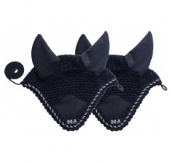 Majestic Ally Handmade Fly Veil with Ear Net and Braided Rope for Horse (Navy) Navy
