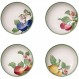 Villeroy & Boch 10-4247-8690 French Garden Modern Fruits 얕은 그릇, 4개 세트, 24cm, 프리미엄 도자기, 화이트/컬러