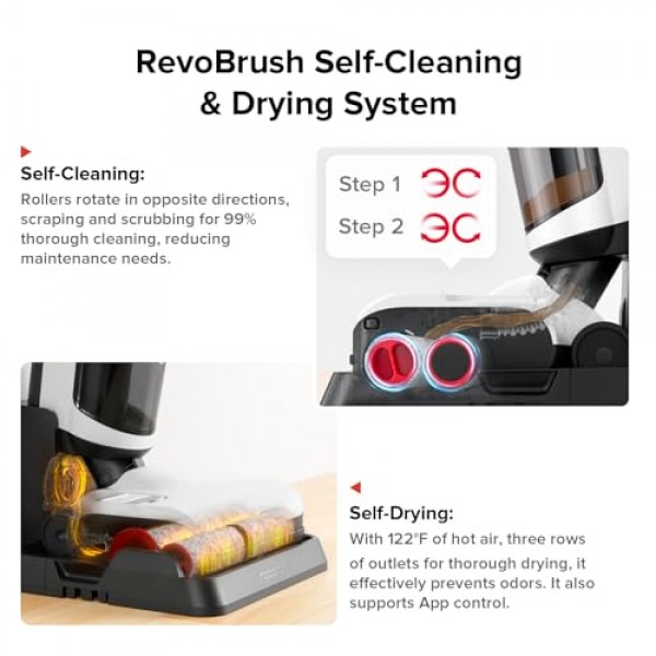 roborock Dyad Pro 콤보 습식 건식 진공 청소기, 다중 표면용 5-in-1 무선 진공 청소기, 17000Pa 흡입, 습식 및 건식 먼지 제거, 자체 청소 및 건조, 끈적끈적한 먼지와 애완동물 