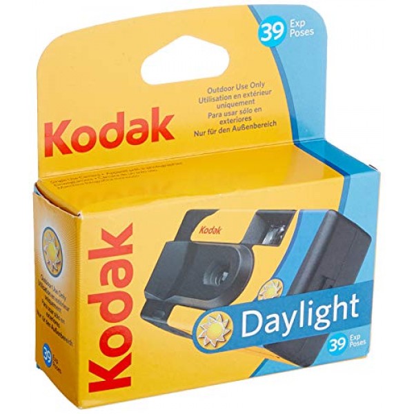 Kodak SUC Daylight 39 800ISO 일회용 카메라, 노란색/파란색