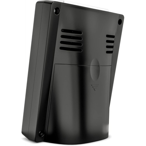 온도 표시 기능이 있는 MEBUS 디지털 라디오 알람 시계, 알람 시간 2개 및 달력, 라디오 시계/재질: 플라스틱/색상: 블랙/모델: 51500, 10.5 x 6.7 x 4 cm