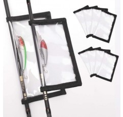 낚시 루어 랩 10팩 내구성이 뛰어난 투명 PVC 루어 커버 낚시를 안전하게 유지 쉽게 미끼 낚시 후크 커버 미끼 보관함 5개 대형 4.3 W x 7.9 L + 5개 중형 3.9 W x 7.1 L(10개 5L+5M)