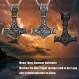 AFSTALR 바이킹 주얼리 남성용 목걸이 토르의 망치 목걸이 - 북유럽 신화 Mjolnir 바이킹 룬 문자 망치 스테인레스 스틸 체인 바이킹 남성용 선물 50/60/70 cm 실버/블랙/골드
