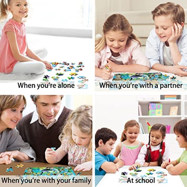 금속 상자에 들어 있는 NEILDEN 퍼즐 60개 어린이용 4-8세 소녀와 소년을 위한 직소 퍼즐 어린이를 위한 훌륭한 선물