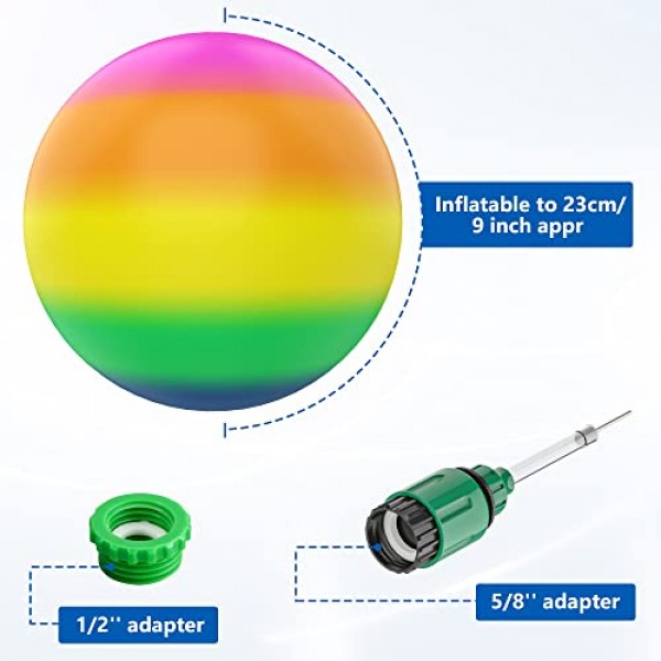 Hiboom 수영장 다이빙 공 수중, 풀 청소년, 성인을 위한 물 통과, 드리블, 다이빙 및 수영장 게임을 위한 물 충전 어댑터가 있는 장난감 공(밝은 스타일)