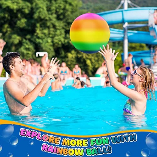 Hiboom 수영장 다이빙 공 수중, 풀 청소년, 성인을 위한 물 통과, 드리블, 다이빙 및 수영장 게임을 위한 물 충전 어댑터가 있는 장난감 공(밝은 스타일)