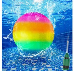 Hiboom 수영장 다이빙 공 수중, 풀 청소년, 성인을 위한 물 통과, 드리블, 다이빙 및 수영장 게임을 위한 물 충전 어댑터가 있는 장난감 공(밝은 스타일)