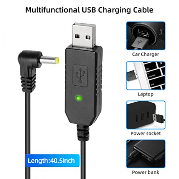 BAOFENG 2팩 BL-5 3800mAh 확장 배터리 워키토키 UV-5R BF-8HP UV-5RX3 RD-5R UV-5RTP UV-5R MK2 MK3X MK5 Plus 등(2팩 3800mAh 배터리 + USB 충전기 케이블)