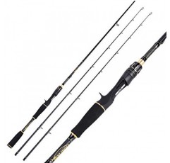 Sougayilang 낚싯대, 24톤 탄소 섬유 캐스팅 및 스피닝 로드 - 2개 조각, 트윈 팁 로드