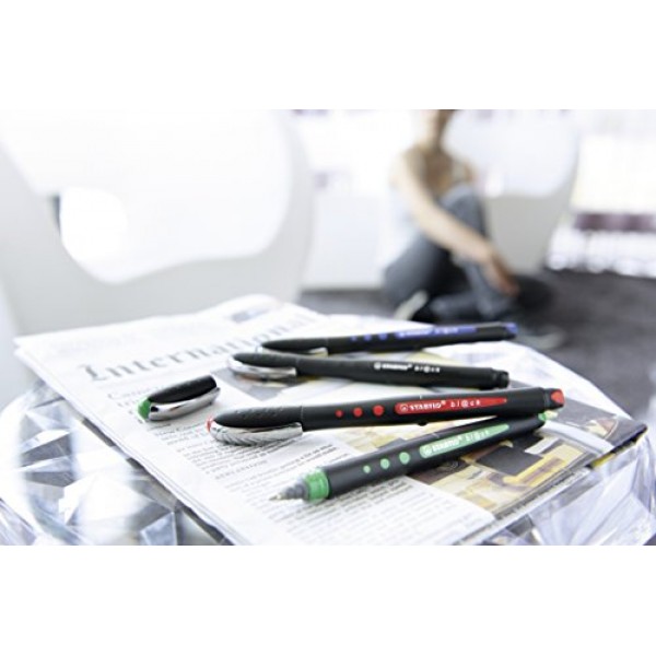 STABILO Bionic Bl@ck 펜, 미디엄, 블루, 0.5mm(370140)