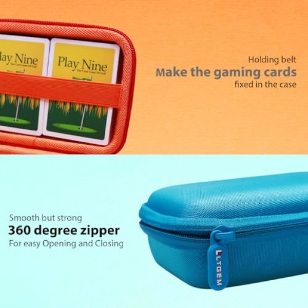 LTGEM 여행용 카드 하드 케이스, PTCG 트레이딩 카드, 300개 이상의 게임 카드 수용 가능, 카드 포켓몬/UNO 등과 같은 호환 가능한 클래식 게임 카드, 여행용 보호 보관 가방