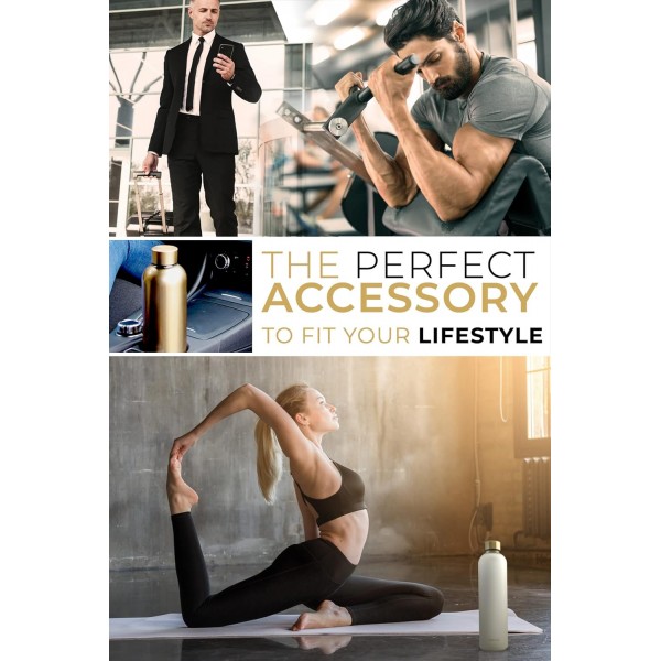 MAMEIDO 스테인레스 스틸 음료수 병 750ml Taupe Gray - 누수 방지 보온병, 물병 BPA 무료, 진공 플라스크, 마시는 병 스테인레스 스틸 커피 및 차