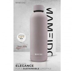 MAMEIDO 스테인레스 스틸 음료수 병 750ml Taupe Gray - 누수 방지 보온병, 물병 BPA 무료, 진공 플라스크, 마시는 병 스테인레스 스틸 커피 및 차
