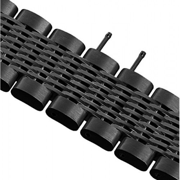 남성용 여성용 솔리드 스테인레스 스틸 메쉬 시계 밴드 닦았 중간 광택 금속 시계 스트랩 팔찌 배포 걸쇠 20mm 22mm 24mm 블랙 실버 블루 골드 로즈 골드