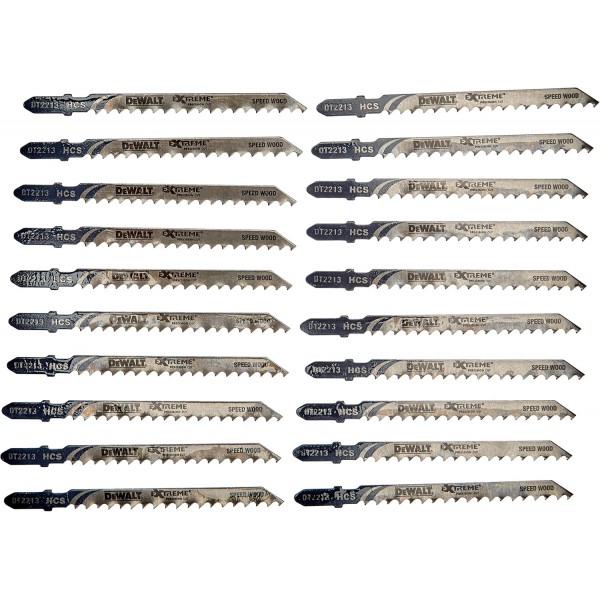 DeWalt XPC 직소날(100-70-4.2mm, 최대 절단 깊이 60mm, HCS(Speed ​​Wood) T-마운트) DT2214