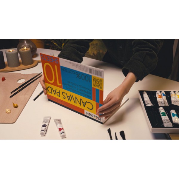 MEEDEN 캔버스 패드 9x12인치, 2개 팩, 10매, 8온스 삼중 프라이밍 처리된 100% 면 무산 캔버스 종이 패드, 아크릴 및 유화용 캔버스 종이, 혼합 미디어 기법을 위한 미술 용