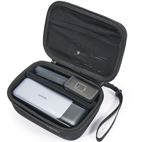 Anker 737 보조 배터리와 호환되는 RAIACE 하드 보관 케이스. 보호용 여행용 가방. - 검은색
