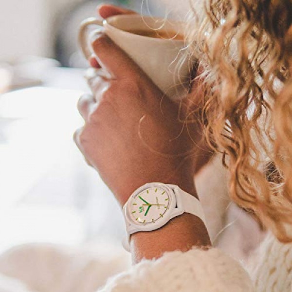 Ice-Watch - 얼음 태양열 발전 Nature - 실리콘 스트랩이 달린 흰색 여성용 시계