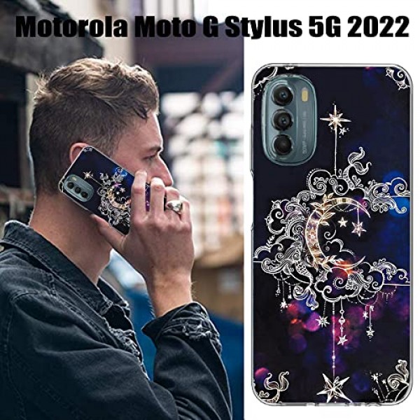 Motorola G Stylus 5G 2022 케이스, 강화 유리 화면 보호기, Moto G Stylus 5G 2022 (Wiccan) 용 충격 방지 낙하 보호 2 in 1 하이브리드 하드 PC 소프트 TPU 케이스