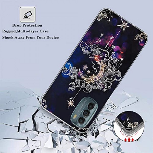 Motorola G Stylus 5G 2022 케이스, 강화 유리 화면 보호기, Moto G Stylus 5G 2022 (Wiccan) 용 충격 방지 낙하 보호 2 in 1 하이브리드 하드 PC 소프트 TPU 케이스