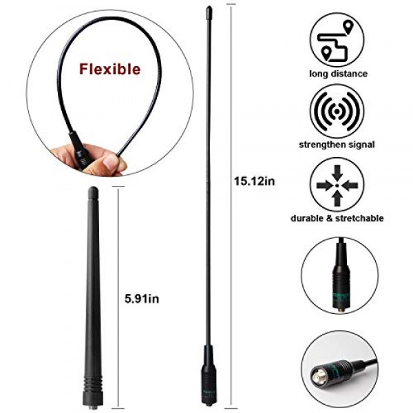 BaoFeng UV-5R Pro 5 팩 고출력 라디오 144-148Mhz/420-450Mhz Ham 라디오 오프로드용 TIDRADIO-771 안테나 워키 토키가 장착된 휴대용 양방향 라디오