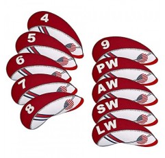 큰 이빨 골프 아이언 헤드 커버 10Pcs 네오프렌 미국 국기 골프 클럽 수호자 멀티 컬러 골프 클럽 수호자 (블루)