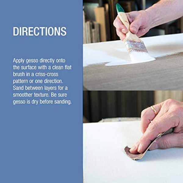 미국 미술 공급품 화이트 게소 아크릴 미디엄, 500ml 욕조 - 파인트당 16.9온스