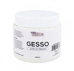 미국 미술 공급품 화이트 게소 아크릴 미디엄, 500ml 욕조 - 파인트당 16.9온스