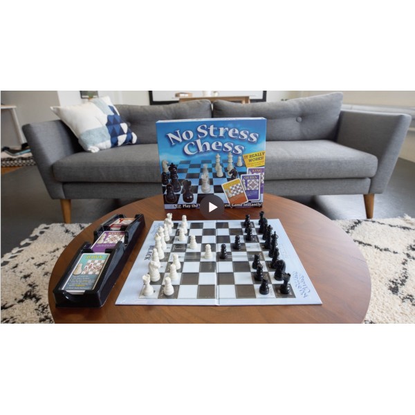 Moves Games USA에서 스트레스 없는 체스, 혁신적인 액션 카드를 사용한 체스 교육 게임 출시 20주년 기념, 2인용, 7세 이상(1091)