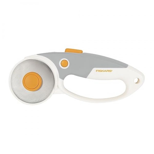 Fiskars 직물용 60mm 로터리 커터 - 티타늄 로터리 커터 블레이드 - 공예 용품 - 공예, 봉제 및 퀼팅 프로젝트 - 흰색