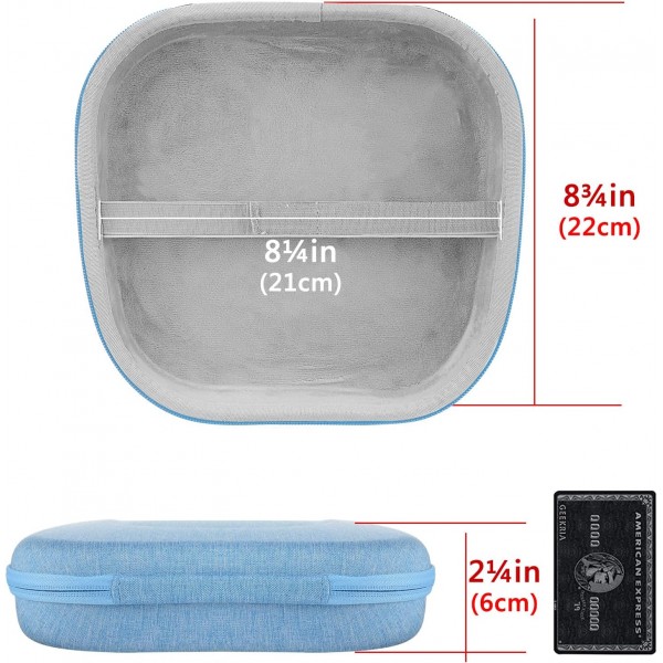 AirPod Max 이어폰 케이스와 호환되는 Geekria Shield 이어폰 케이스, 스마트 케이스 및 액세서리 보관을 위한 공간이 있는 교체용 하드 쉘 여행용 휴대용 케이스(파란색)