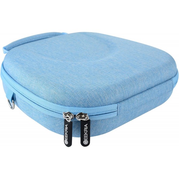 AirPod Max 이어폰 케이스와 호환되는 Geekria Shield 이어폰 케이스, 스마트 케이스 및 액세서리 보관을 위한 공간이 있는 교체용 하드 쉘 여행용 휴대용 케이스(파란색)