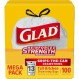 Glad Tall 주방 조임끈 쓰레기 봉투, 13갤런, 흰색, 무향, 100개(패키지는 다를 수 있음)