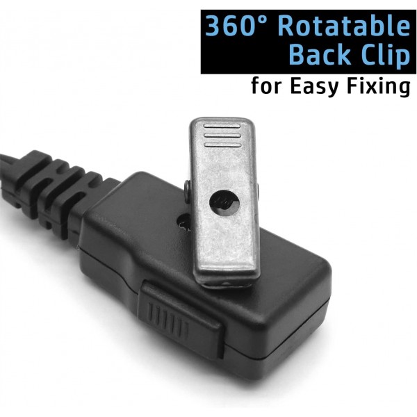 Newashan 헤드셋 이어폰 교체 모토로라 라디오 mth600 mth650 mth800 mth850 mtp850 mts850 반투명 튜브 이어팁 및 ptt가있는 1 핀 워키 토키 저소음 키트