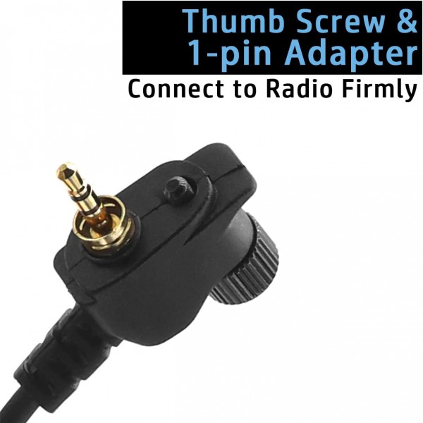 Newashan 헤드셋 이어폰 교체 모토로라 라디오 mth600 mth650 mth800 mth850 mtp850 mts850 반투명 튜브 이어팁 및 ptt가있는 1 핀 워키 토키 저소음 키트