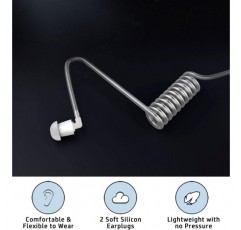 Newashan 헤드셋 이어폰 교체 모토로라 라디오 mth600 mth650 mth800 mth850 mtp850 mts850 반투명 튜브 이어팁 및 ptt가있는 1 핀 워키 토키 저소음 키트